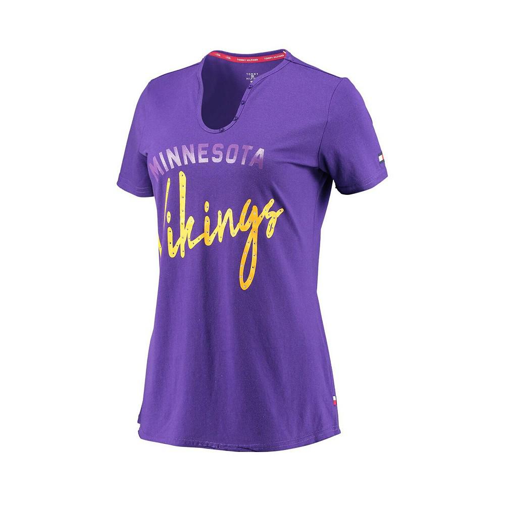 Women's Purple Minnesota Vikings Riley V-Neck T-shirt商品第3张图片规格展示