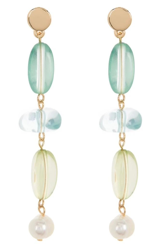 商品Nordstrom|Bead & Freshwater Pearl Linear Drop Earrings,价格¥74,第1张图片