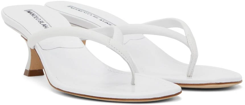 商品Manolo Blahnik|White Paterno Heeled Sandals,价格¥3163,第4张图片详细描述