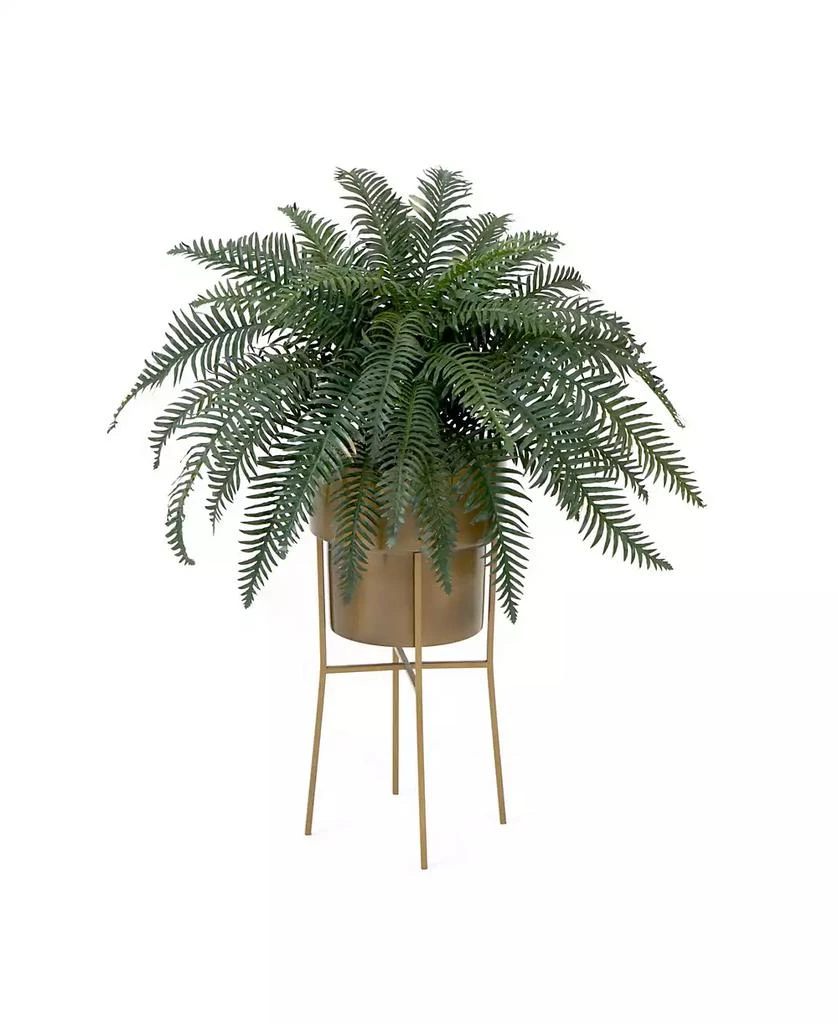 商品NEARLY NATURAL|34" Artificial River Fern Plant in Metal Planter with Stand DIY Kit,价格¥673,第1张图片
