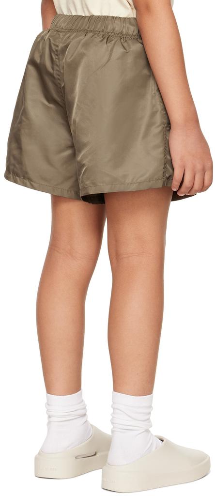 Kids Brown Nylon Shorts商品第3张图片规格展示