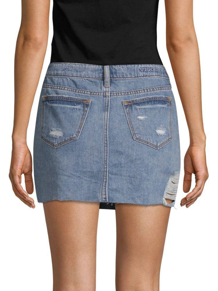商品VIGOSS|Distressed Denim Mini Skirt,价格¥79,第2张图片详细描述