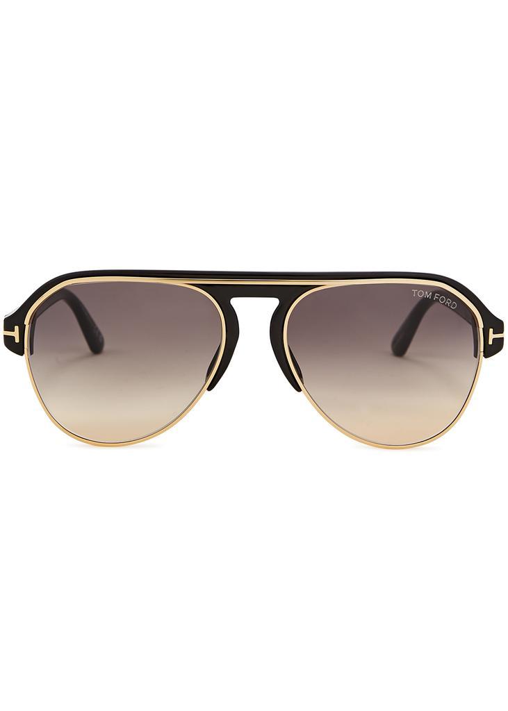 商品Tom Ford|Marshall black aviator-style sunglasses,价格¥2706,第4张图片详细描述