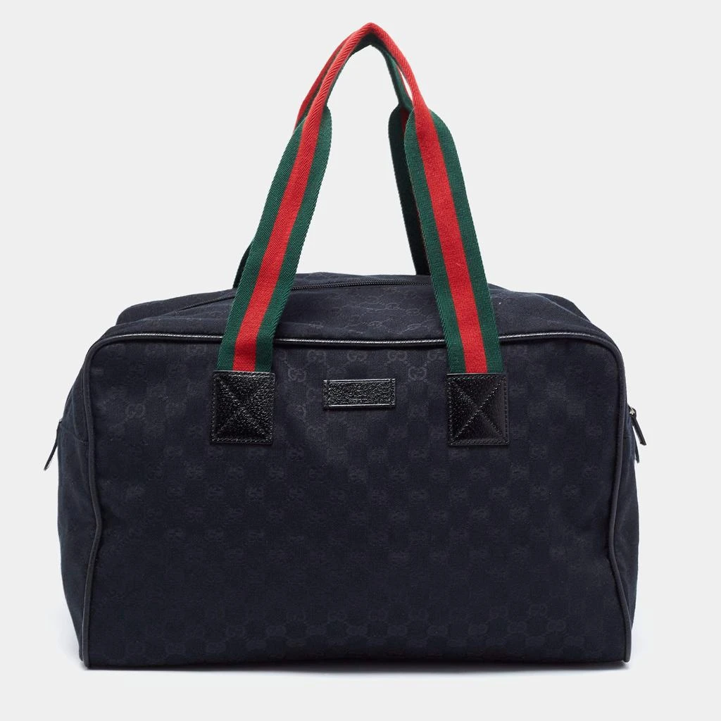 商品[二手商品] Gucci|Gucci Black GG Canvas Medium Collapsible Duffel Bag,价格¥4981,第1张图片