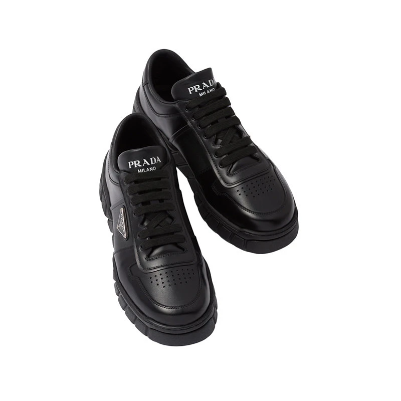 商品Prada|【预售3-7天】普拉达 男士黑色皮革低帮运动鞋2EE378_3LJ6_F0002,价格¥7190,第6张图片详细描述