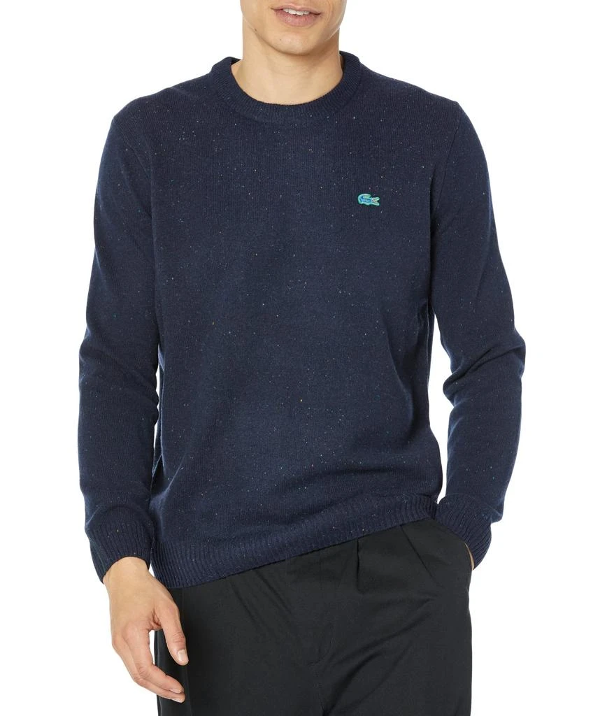 商品Lacoste|Wool Crew Neck Sweater with Multicolor Neps,价格¥602-¥960,第1张图片