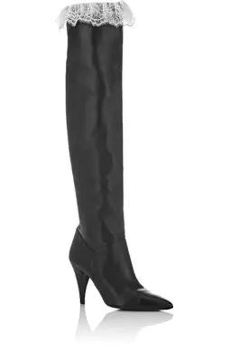 商品PHILOSOPHY di LORENZO SERAFINI|Lace-Trim Over-The-Knee Boots,价格¥2894,第2张图片详细描述