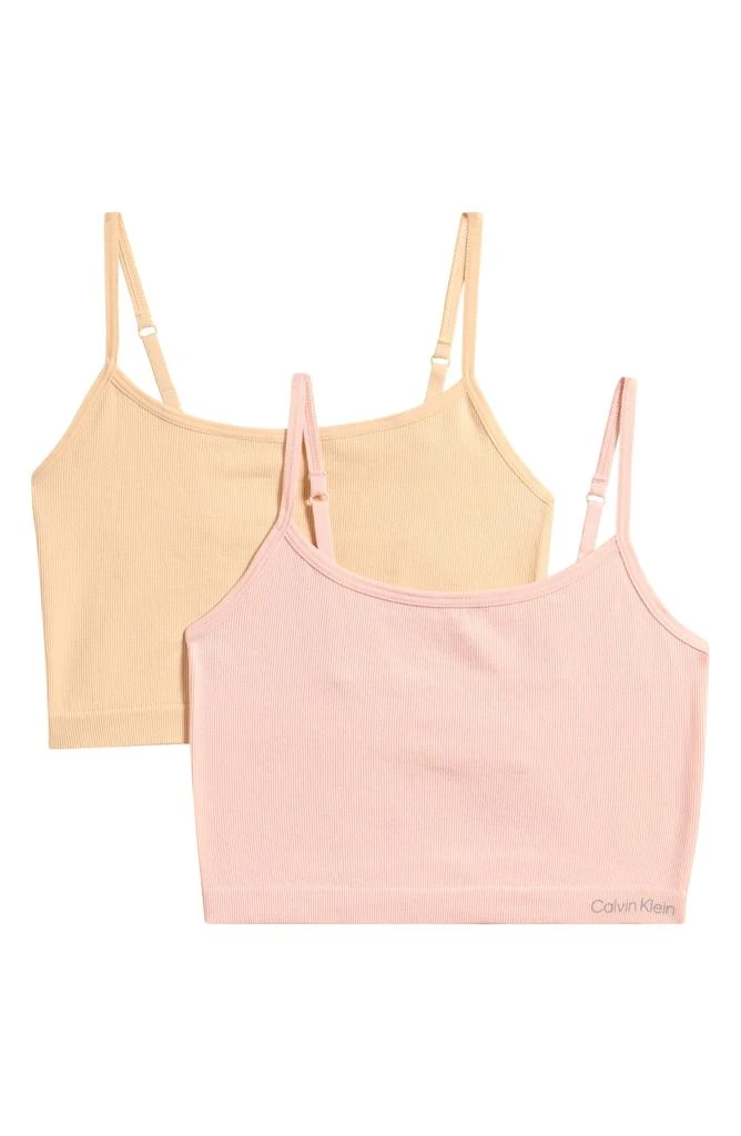 商品Calvin Klein|Kids' Seamless Knit Brami Bralette - Pack of 2,价格¥81,第1张图片