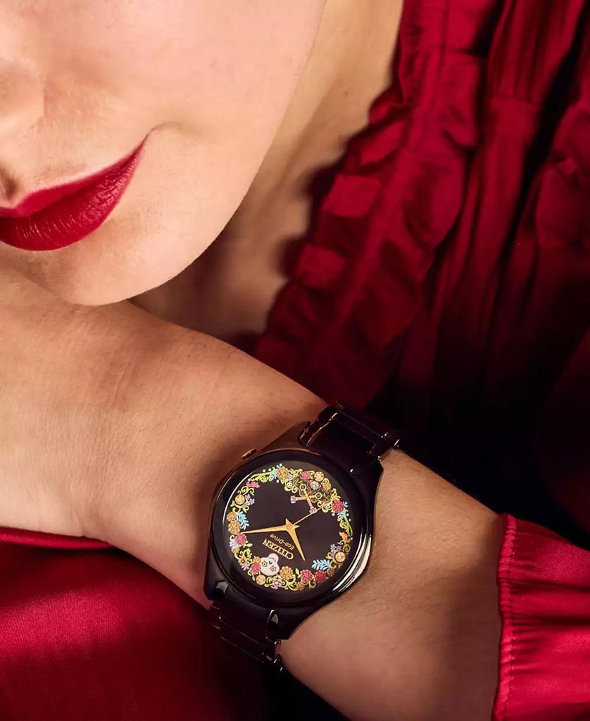 商品Citizen|Eco-Drive Women's Disney Pixar Coco Sugar Skull Black-Tone Stainless Steel Bracelet Watch 37mm,价格¥2037,第4张图片详细描述