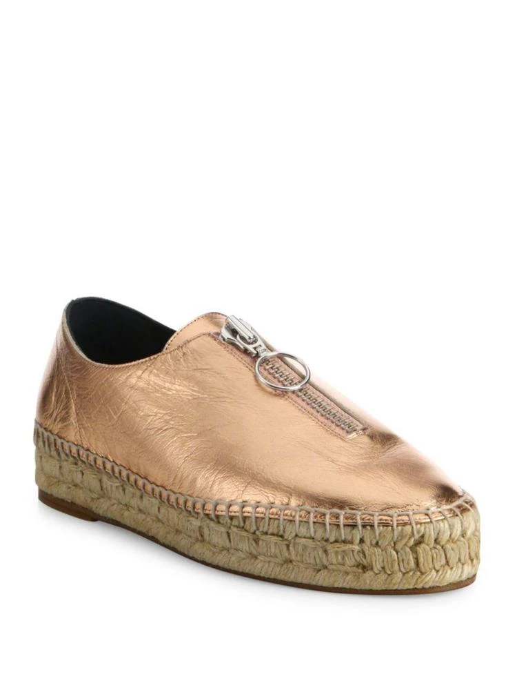 商品Alexander Wang|Devon Metallic Leather Espadrille Sneakers,价格¥1126,第1张图片