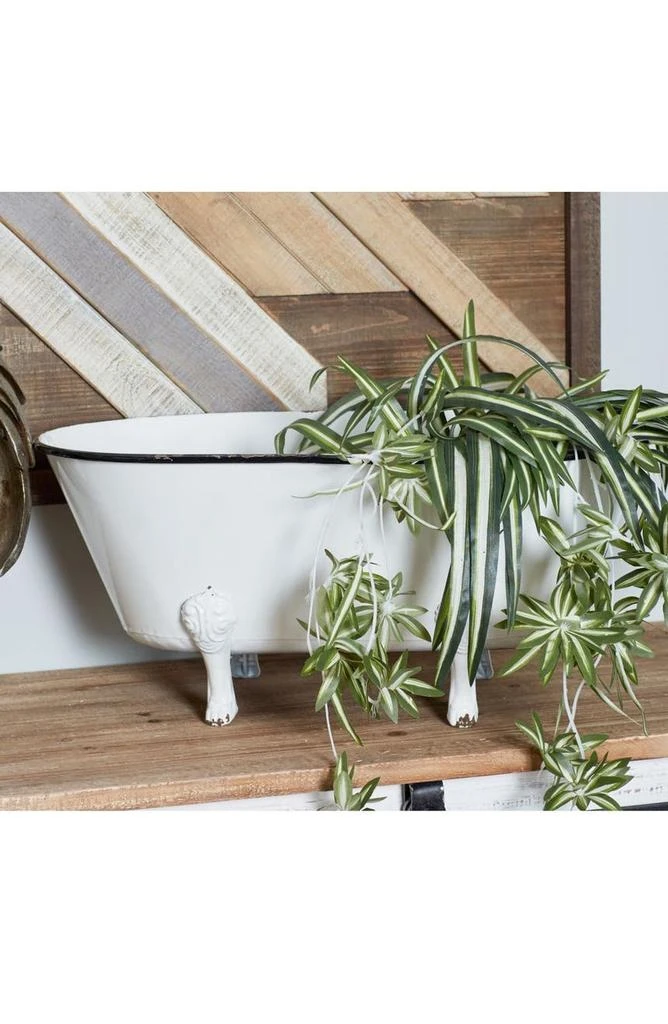 商品SONOMA SAGE HOME|White Metal Indoor Outdoor Bathtub Planter,价格¥634,第3张图片详细描述