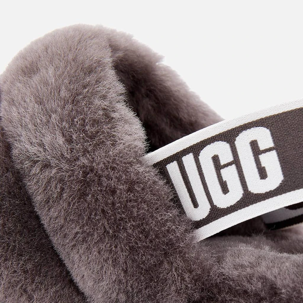 商品UGG|UGG Women's Fluff Yeah Slide Sheepskin Slippers - Charcoal,价格¥572,第4张图片详细描述