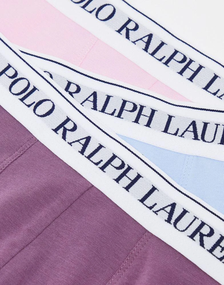 商品Ralph Lauren|Polo Ralph Lauren 3 pack trunks in purple/blue/pink with contrasting logo waistband,价格¥424,第4张图片详细描述