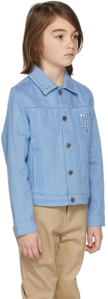 商品Burberry|Kids Blue Japanese Denim Studded Monogram Jacket,价格¥4654,第3张图片详细描述