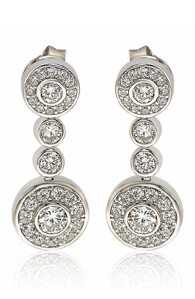 商品Suzy Levian|Sterling Silver CZ Graduating Circle Earrings,价格¥660,第1张图片