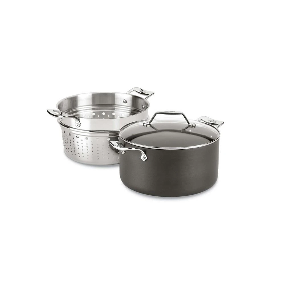 商品All-Clad|Essentials Hard Anodized Nonstick Cookware, Stockpot with Multi-Purpose Insert and Lid,价格¥747,第1张图片