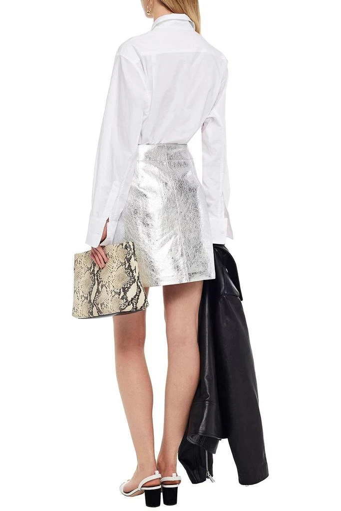 商品Sandro|Metallic cracked-leather mini skirt,价格¥1335,第3张图片详细描述