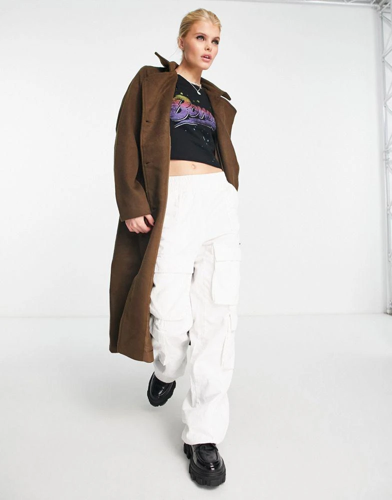 商品Object|Object wool blend trench coat in brown,价格¥414,第3张图片详细描述