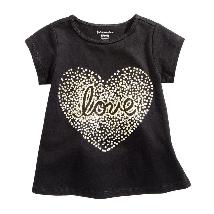商品First Impressions|Love-Print Cotton T-Shirt, Baby Girls, Created for Macy's,价格¥30,第1张图片