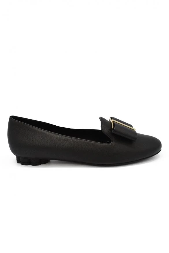 商品Salvatore Ferragamo|Women luxury shoes salvatore ferragamo flower heel black slippers,价格¥2935,第1张图片