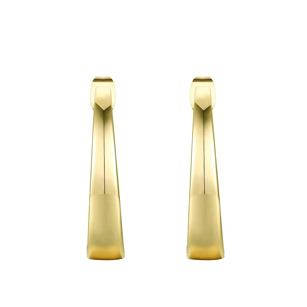 商品Rachel Glauber|14k Gold Plated Sterling Silver with Cubic Zirconia Tapered ¾ C-Hoop Earrings,价格¥643,第2张图片详细描述