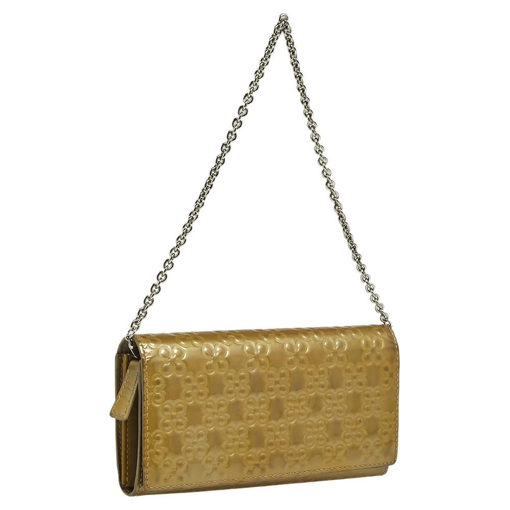 商品[二手商品] Coach|Coach Olive Green Patent Leather Continental Wallet on Chain,价格¥809,第3张图片详细描述