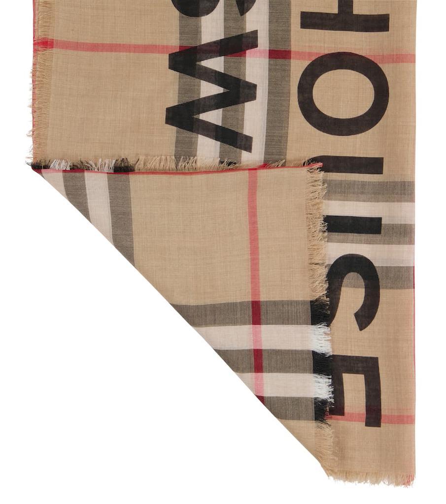 商品Burberry|Logo羊毛和真丝围巾,价格¥3822,第6张图片详细描述