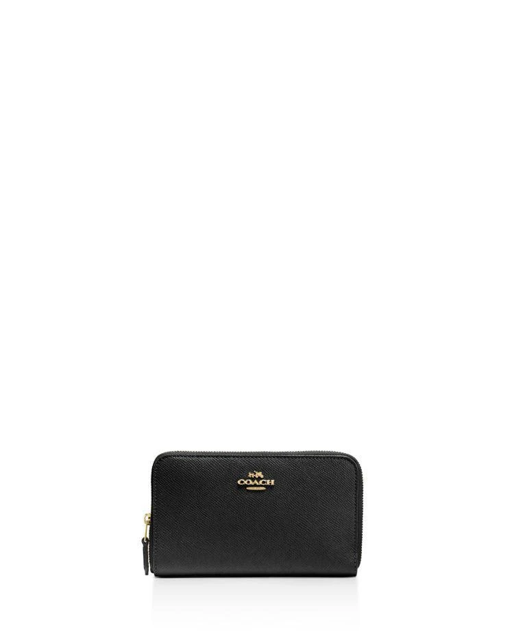 商品Coach|Medium Zip Around Wallet in Crossgrain Leather,价格¥1047,第1张图片