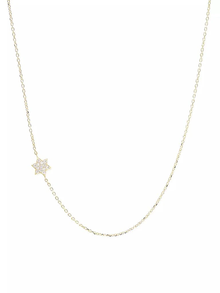 商品Anzie|Love Letter 14K Yellow Gold &amp; 0.10 TCW Diamond Star Of David Charm Necklace,价格¥6369,第3张图片详细描述