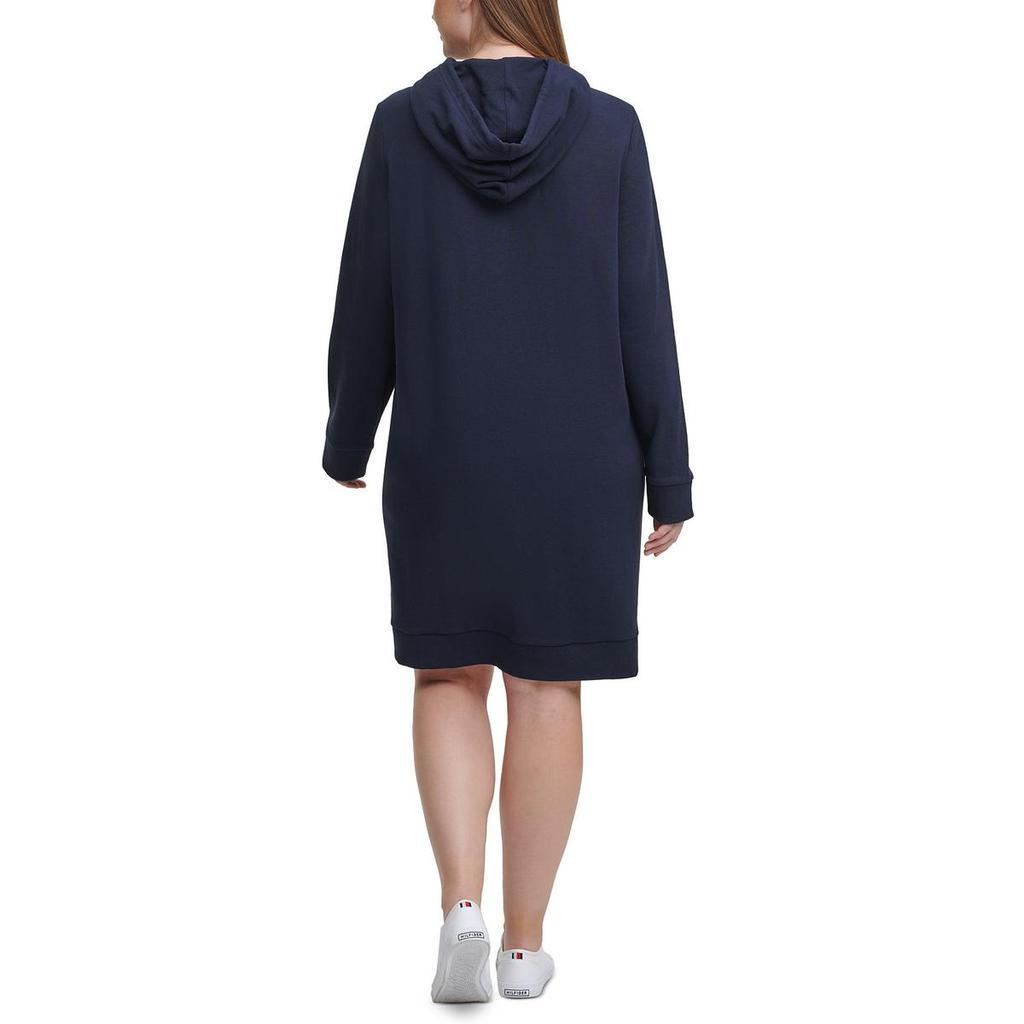 商品Tommy Hilfiger|Tommy Hilfiger Womens Plus Hoodie Short Sweatshirt Dress,价格¥296,第5张图片详细描述