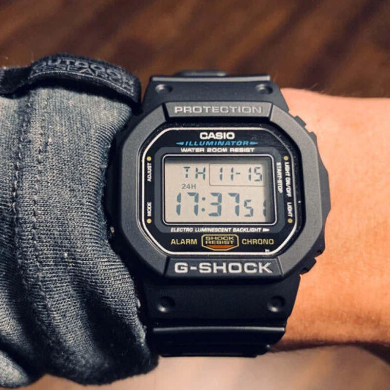 卡西欧（CASIO）男表G-SHOCK系列小方块男士防水防震多功能运动手表石英表 DW-5600E-1V-黑色-DW-5600E-1V 商品