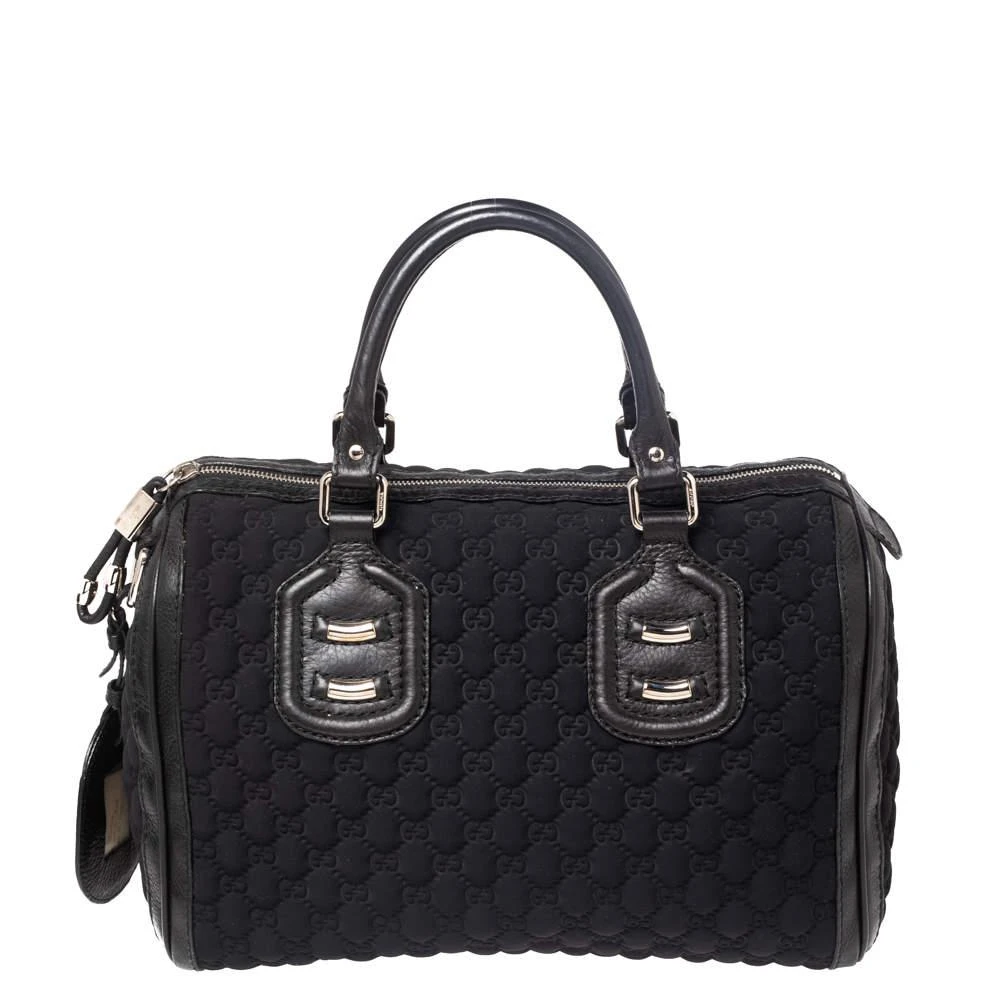 商品[二手商品] Gucci|Gucci Black GG Neoprene and Leather Medium Joy Boston Bag,价格¥2456,第1张图片