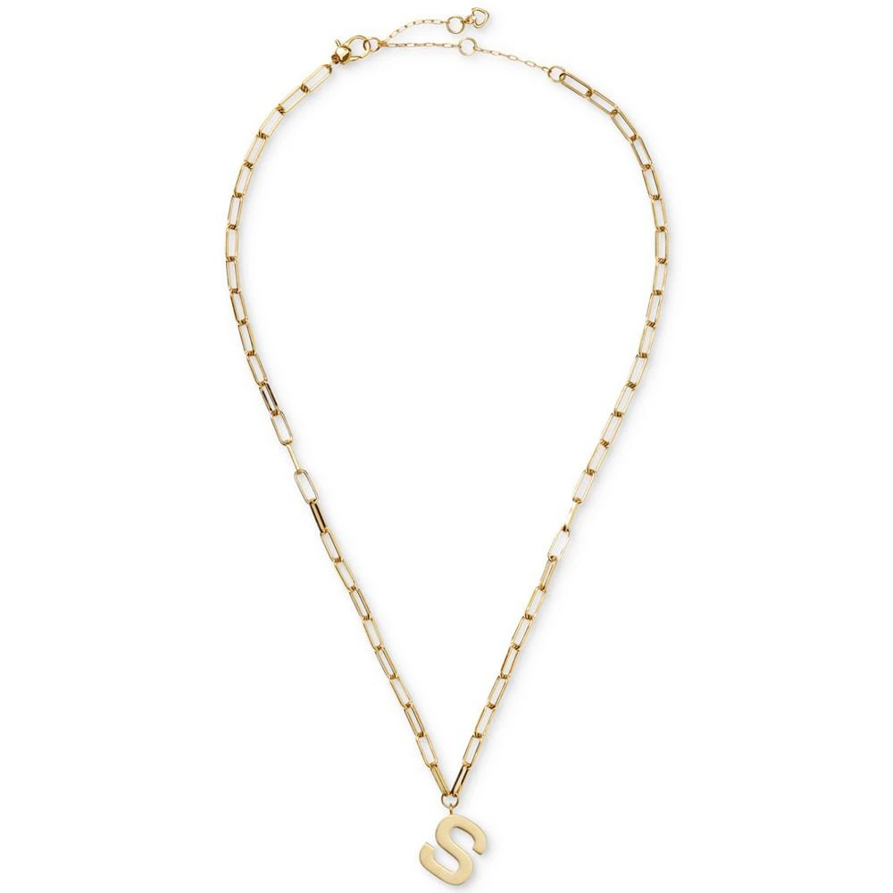 商品Kate Spade|Gold-Tone Initial S Chain Link Pendant Necklace, 17" + 3" extender,价格¥443,第2张图片详细描述