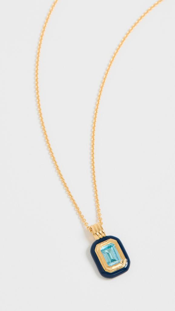 Missoma Blue Stone and Enamel Pendant Necklace商品第2张图片规格展示