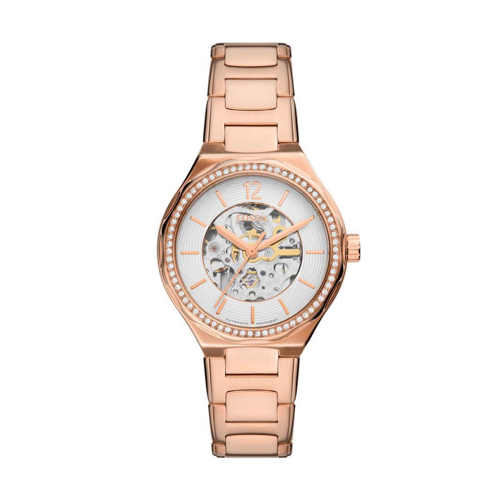 商品Fossil|Fossil Women's Eevie Automatic, Rose Gold-Tone Stainless Steel Watch,价格¥709,第1张图片