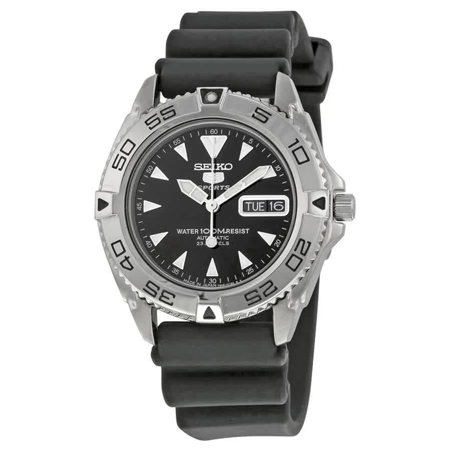 商品Seiko|5 Sports Automatic Black Dial Men's Watch SNZB33J2,价格¥1117,第1张图片