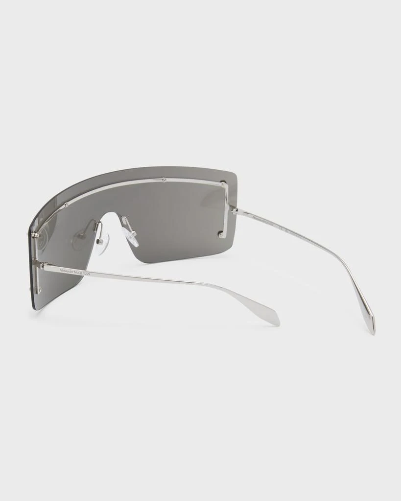 商品Alexander McQueen|Studded Zinc Alloy Shield Sunglasses,价格¥4523,第2张图片详细描述