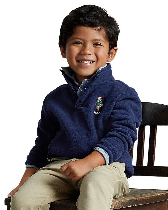 商品Ralph Lauren|Boys' Polo Bear Fleece Pullover - Little Kid,价格¥423,第5张图片详细描述