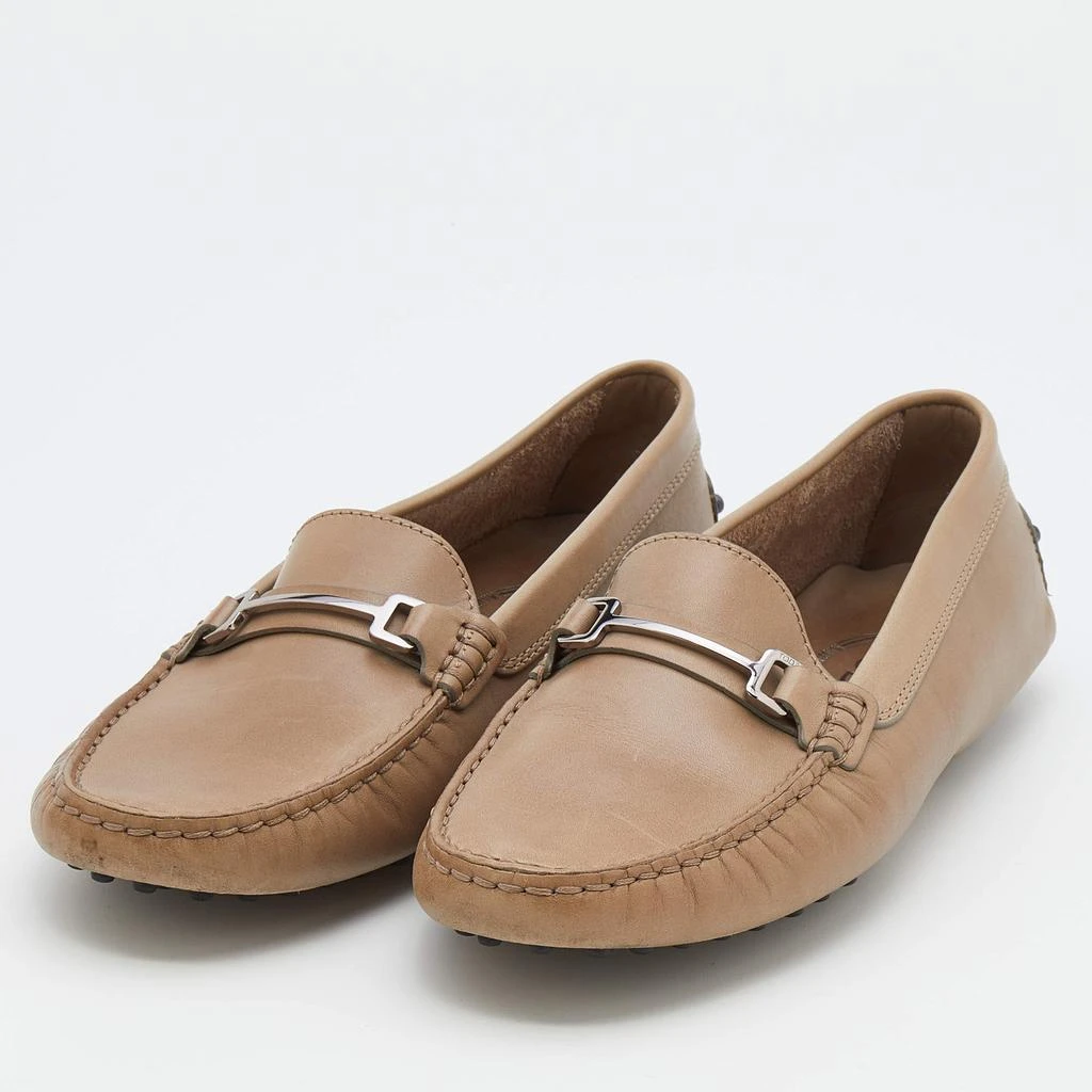 商品[二手商品] Tod's|Tod's Sand Brown Leather Slip On Loafers Size 38,价格¥1173,第2张图片详细描述