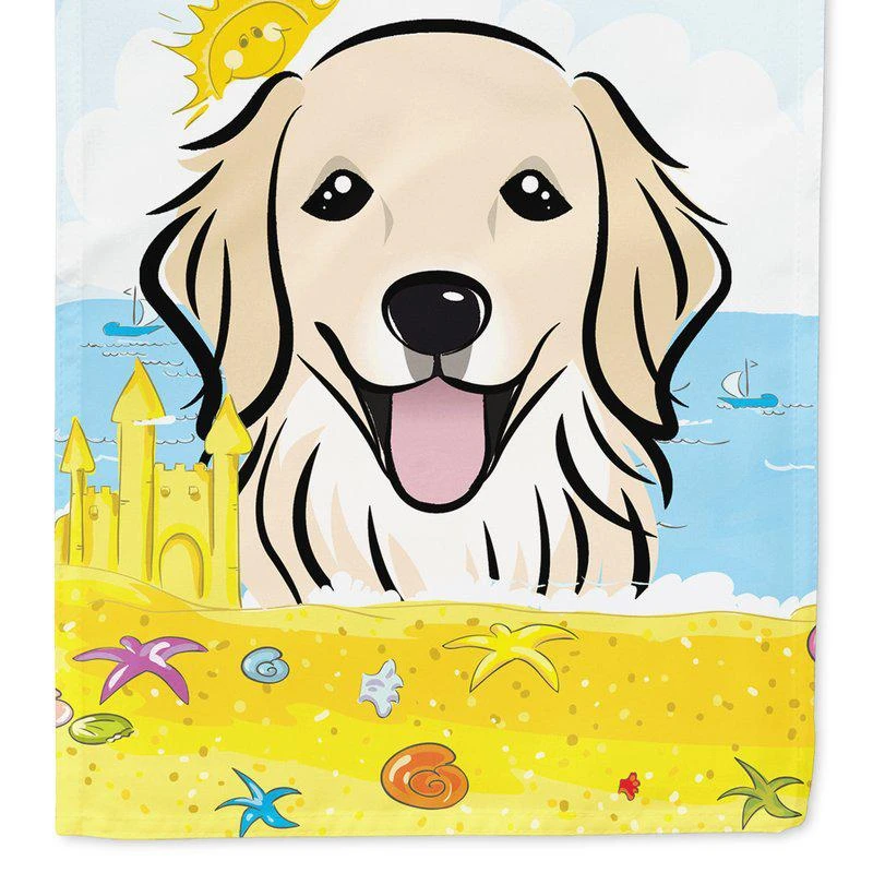 商品Caroline's Treasures|Golden Retriever Summer Beach Garden Flag 2-Sided 2-Ply,价格¥137,第1张图片