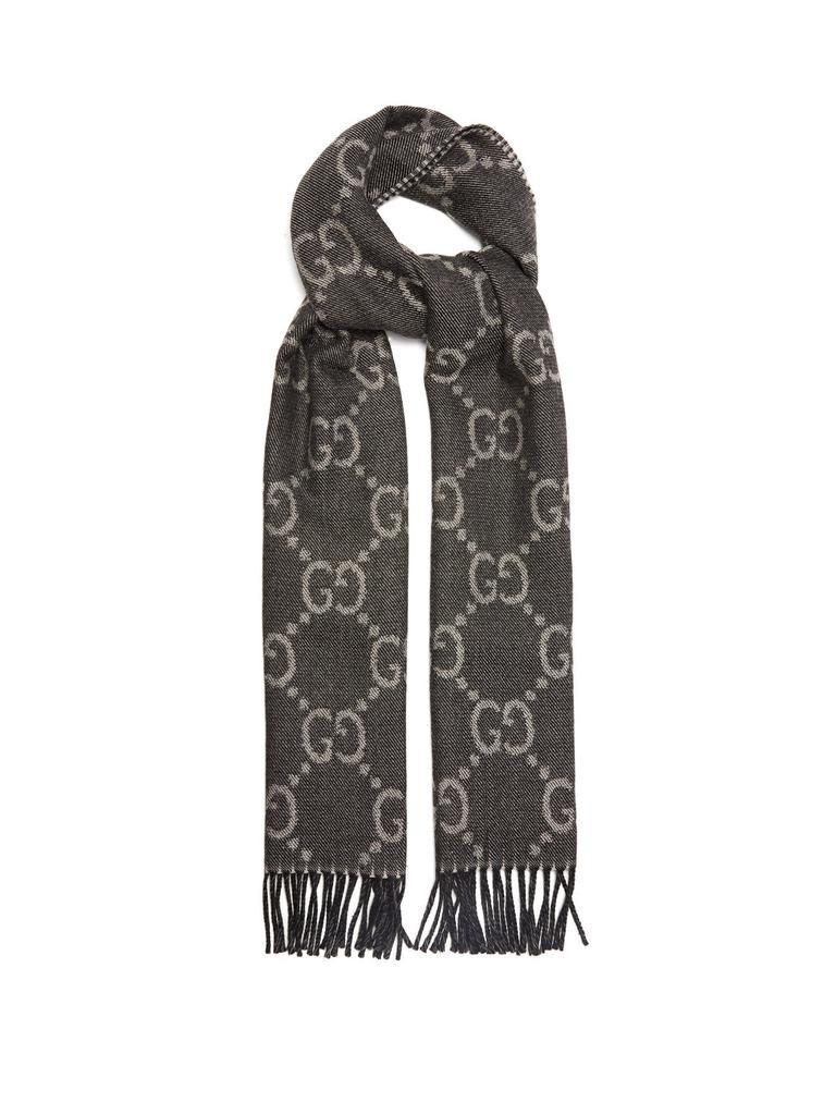 商品Gucci|GG logo-jacquard wool scarf,价格¥2927,第1张图片
