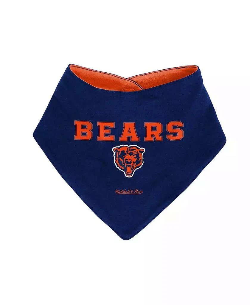 商品Mitchell & Ness|Newborn and Infant Boys and Girls Navy, Orange Chicago Bears Throwback Bodysuit Bib and Booties Set,价格¥334,第2张图片详细描述