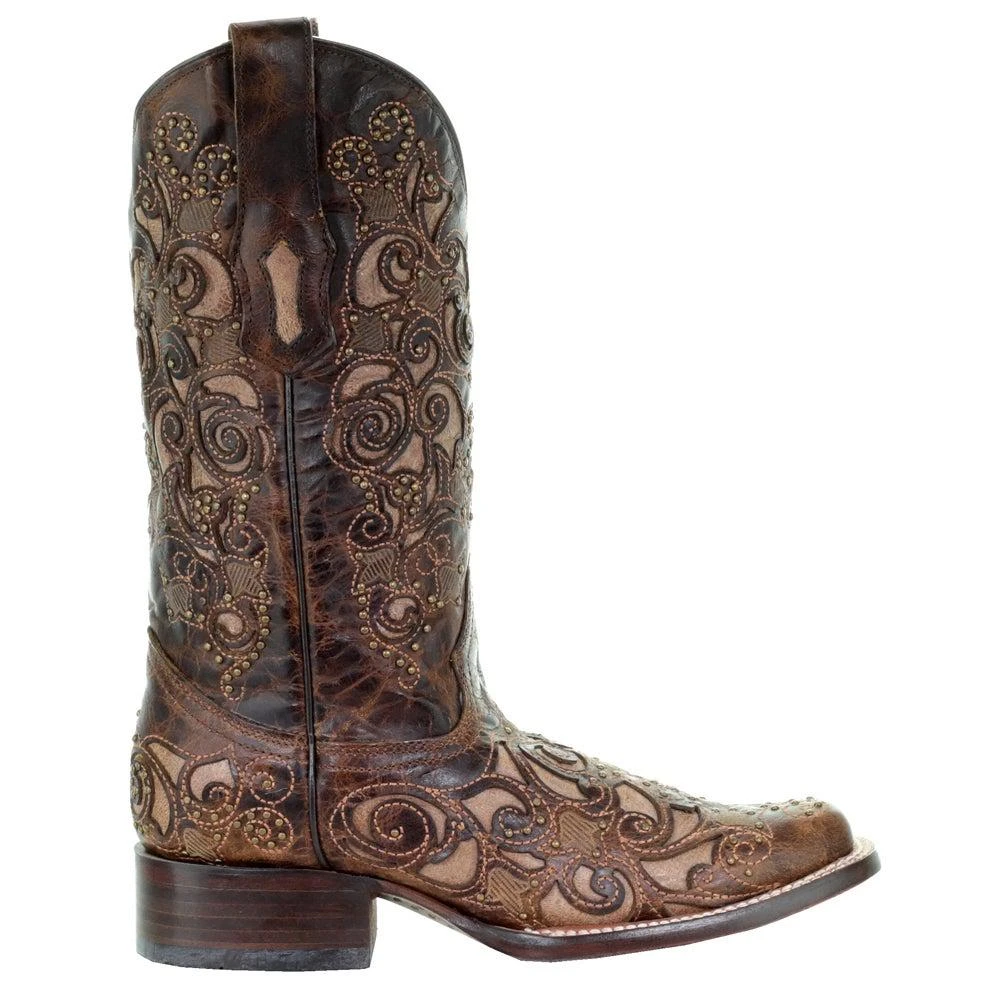 商品Corral Boots|A3326 Embroidery Square Toe Cowboy Boots,价格¥1952,第1张图片