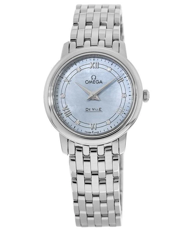 商品Omega|Omega De Ville Prestige Blue Mother of Pearl Diamond Dial Women's Watch 424.10.27.60.57.001,价格¥23023,第1张图片