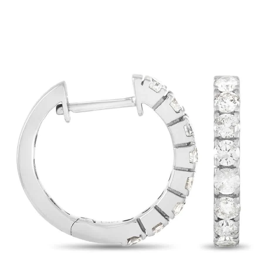 商品LB Exclusive|14K White Gold 0.86ct Diamond Hoop Earrings,价格¥7797,第2张图片详细描述