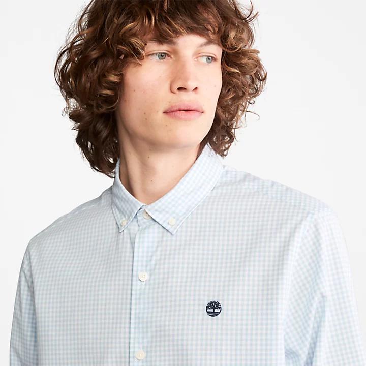 Suncook River Gingham Shirt for Men in Blue商品第5张图片规格展示