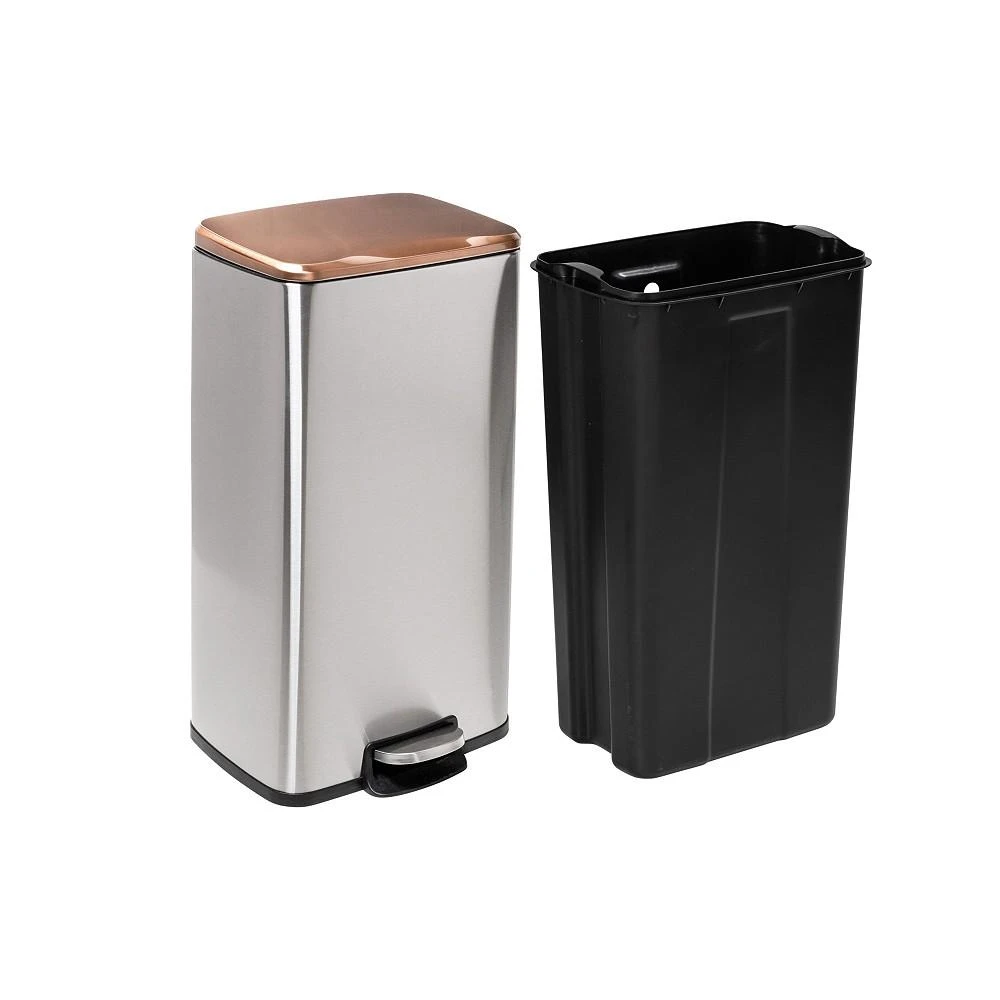 商品Honey Can Do|Stainless Steel Step Trash Cans with Lid, Set of 2,价格¥1553,第2张图片详细描述