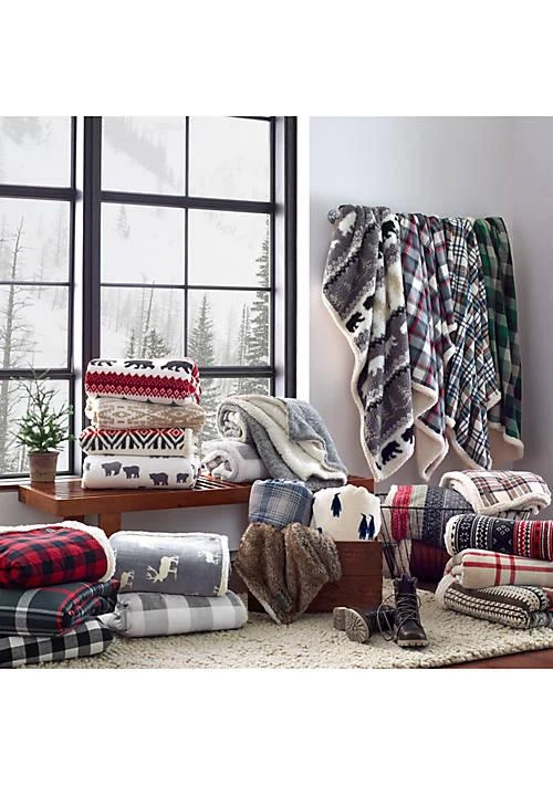 商品Eddie Bauer|Bauer Nordic Plaid Midnight Throw,价格¥324,第3张图片详细描述