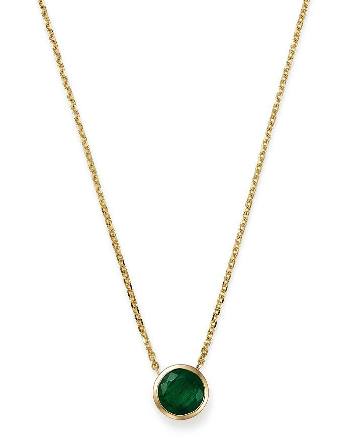 商品Bloomingdale's|Emerald Bezel Pendant Necklace in 14K Yellow Gold, 16" - Exclusive,价格¥17310,第1张图片详细描述