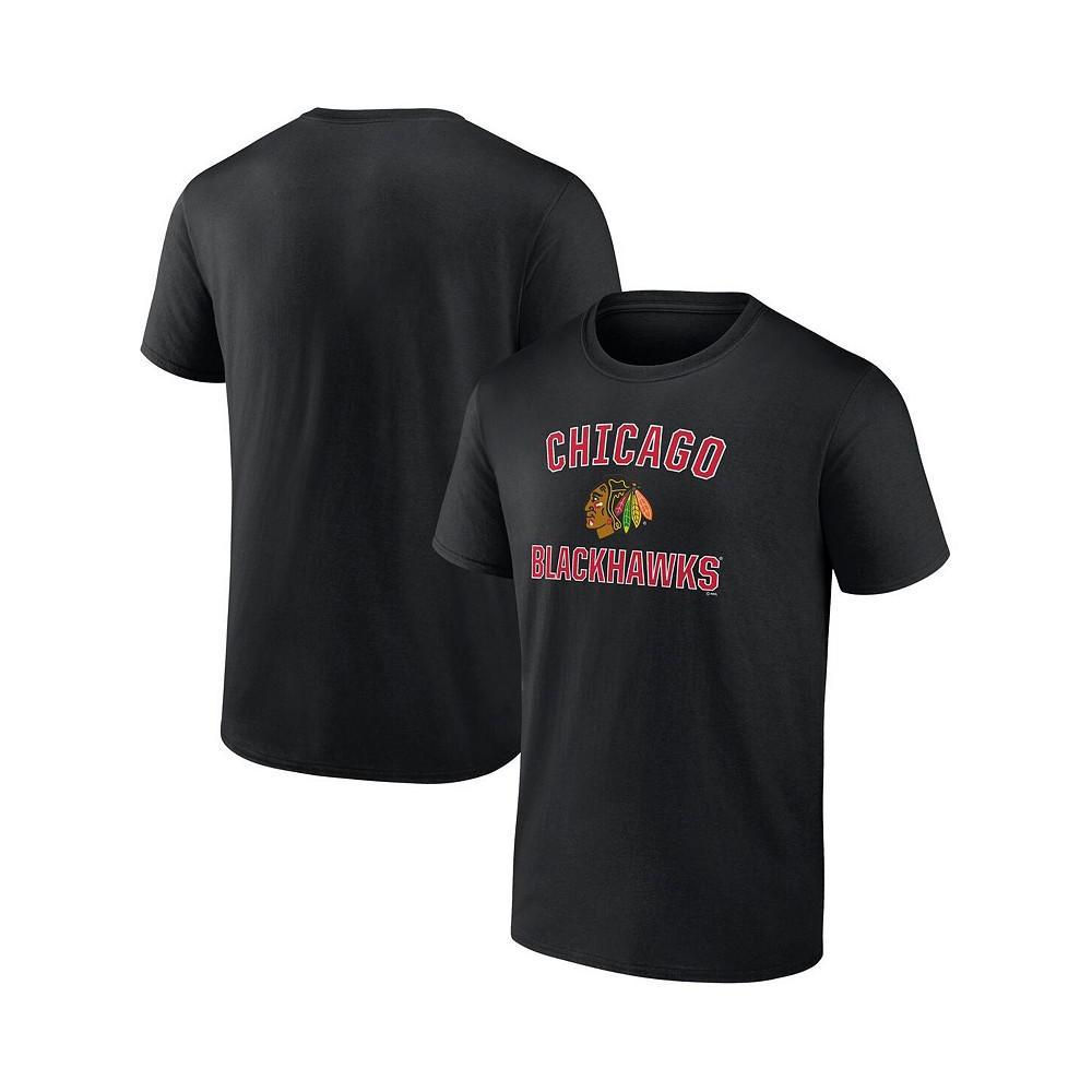 商品Fanatics|Men's Branded Black Chicago Blackhawks Special Edition 2.0 Wordmark T-shirt,价格¥216,第1张图片